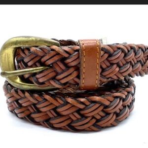 Elisabeth by Liz  Claiborne Woven Brown Leather Belt , NWT, size 3